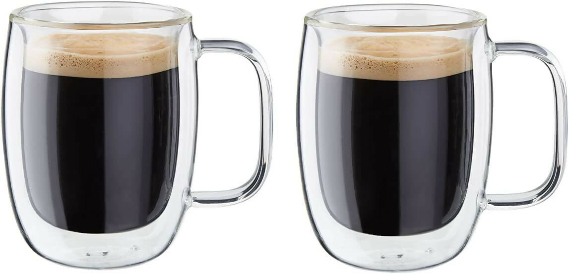 ZWILLING 39500-111 Sorrento Plus 2 Piece Insulated Insulated Double-Wall Glass Espresso Mug Set, Double-Shot 134mL