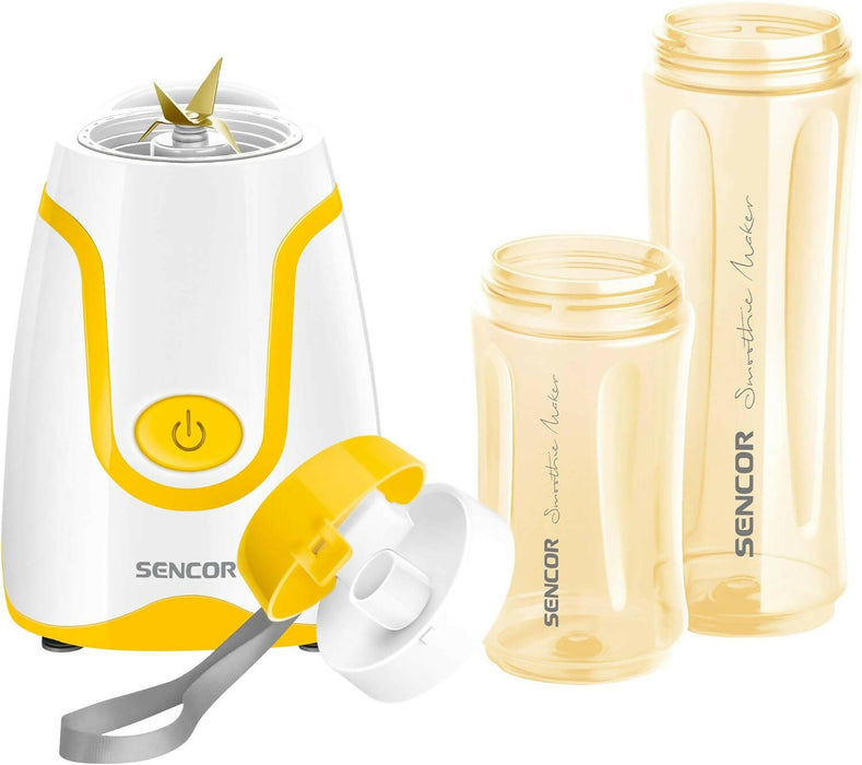 Sencor SBL2206YL 300W Smoothie Blender with 2 Impact Resistant BPA Free Bottles, Yellow