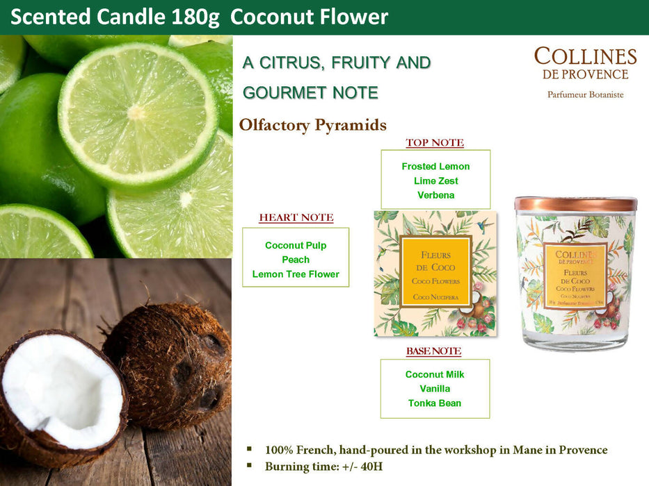 法國天然香薰蠟燭 - 椰子花 Scented Candle 80g -Coconut Flower