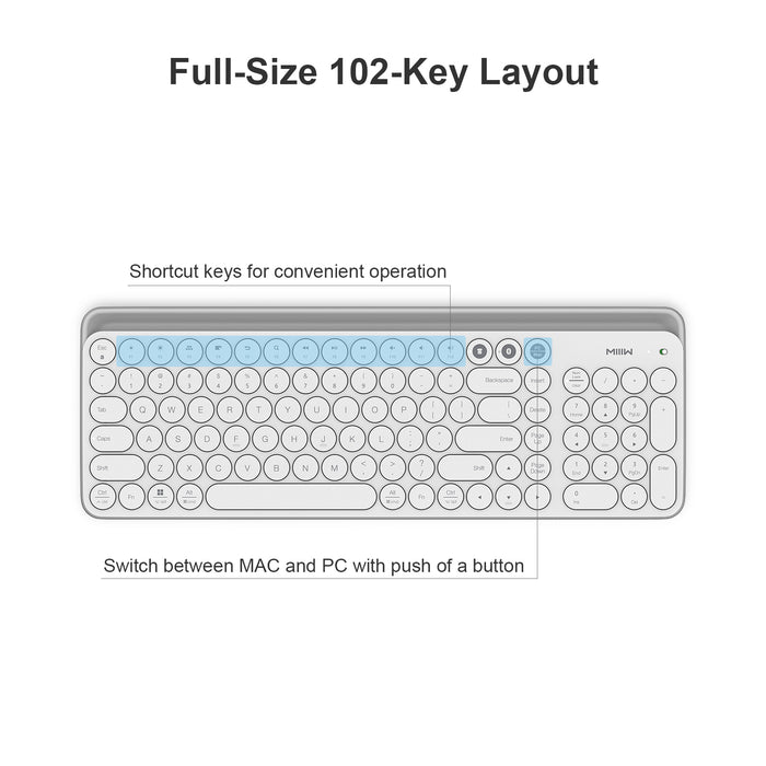 MIIIW K02 藍牙雙模鍵盤-白色