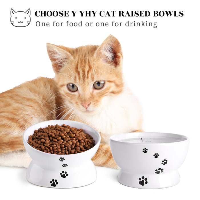斜口高脚猫碗宠物碗食盆 易清洁/防滑Cat Bowl，Grey