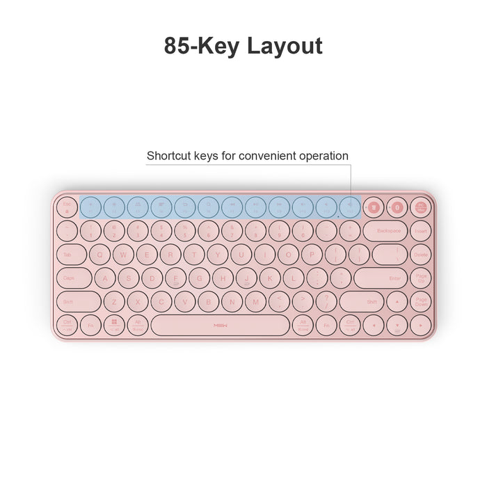 MIIIW K07 無線雙模藍牙鍵盤-粉色