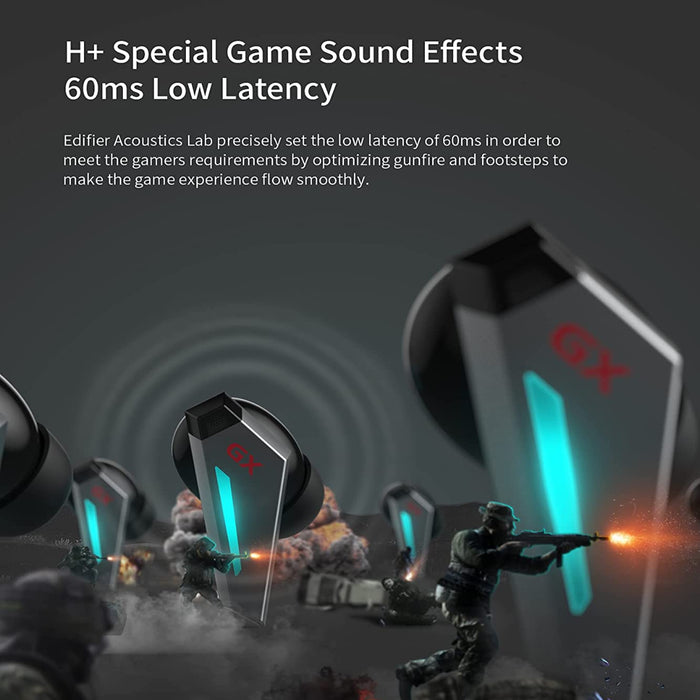 HECATE GX07 True Wireless Bluetooth Gaming Earbuds - Advanced Hybrid Active Noise Cancellation Earbuds with 60ms Low Latency - AAC LHDC ANC Dual Environment Noise Cancellation Microphones