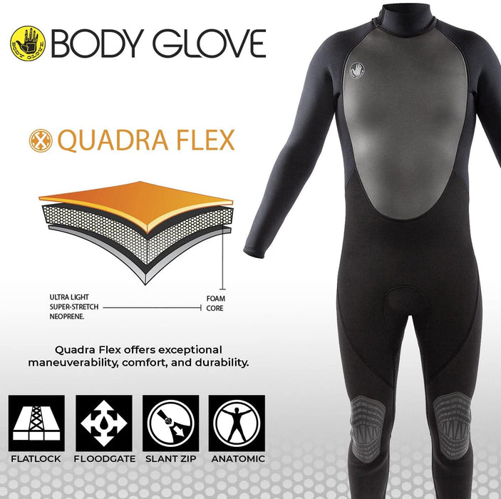 Body Glove PRO 3 BACK ZIP FULLSUIT 3/2 MM 黑色 S