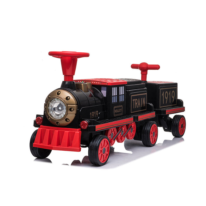 Voltz Toys 12V 機車火車帶車廂，適合兒童和父母