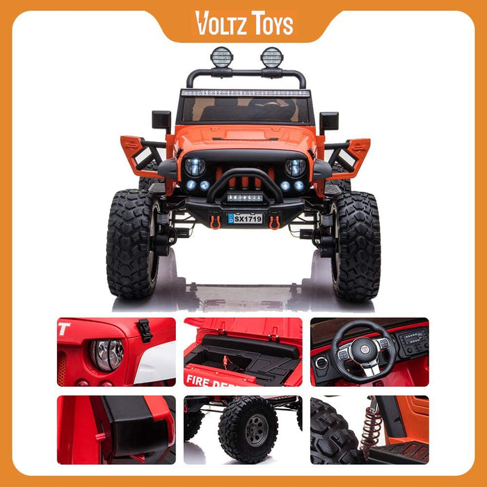 Voltz Toys 經典 2 座升降怪獸吉普車帶遙控器、真皮座椅和橡膠輪胎