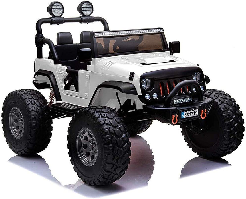 Voltz Toys 經典 2 座升降怪獸吉普車帶遙控器、真皮座椅和橡膠輪胎