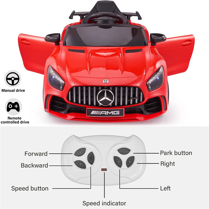 Voltz Toys 12V Licensed Mercedes-Benz AMG GTR ride on car with Remote Control. 2 Seater Ride on Car