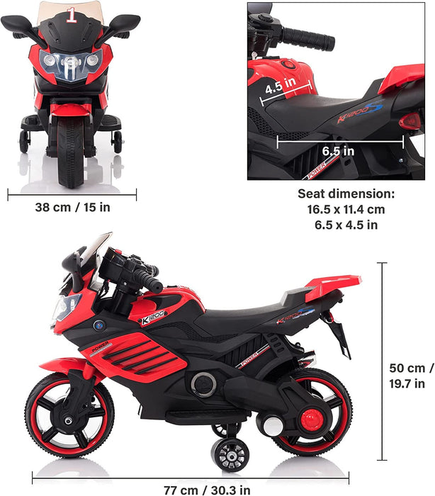 Voltz Toys 6V 兒童摩托車騎車帶訓練輪、逼真的燈光和聲音