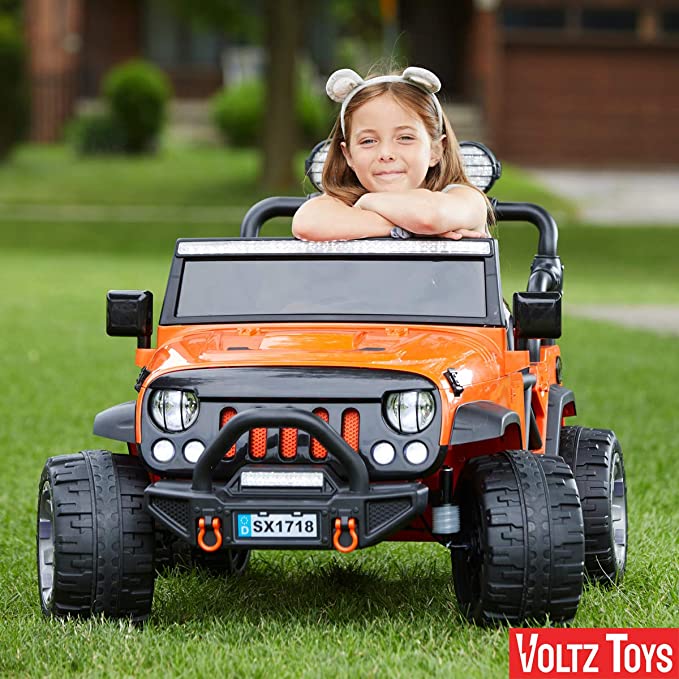Voltz Toys Classic 2 Seater Jeep Wrangler ride on car for kids with Remote Control and Leather Seat