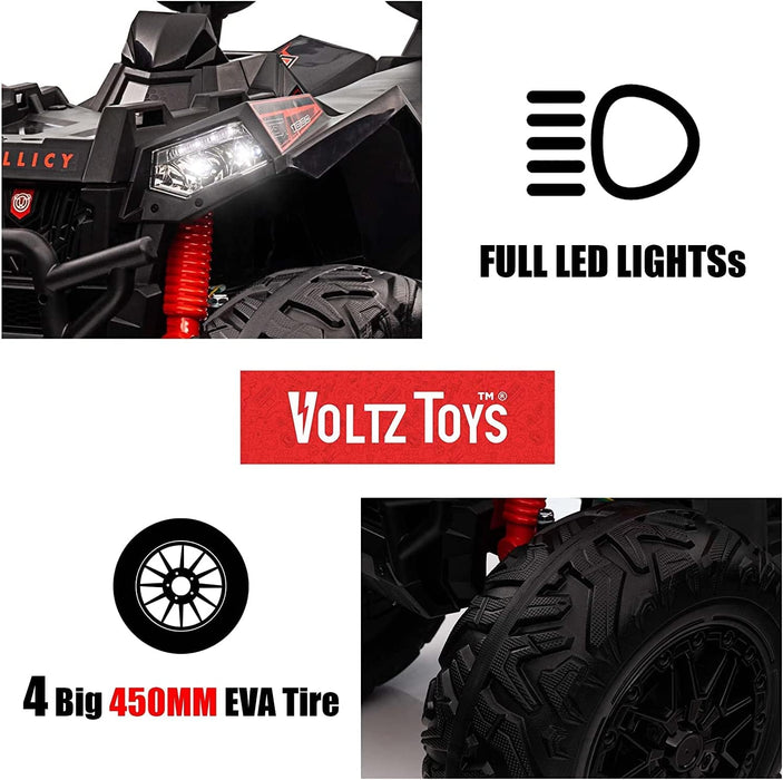Voltz Toys 12V 4x4 Realistic Off-Road ATV Ride On Car with Throttle, Brake Pedal and Rubber Tires