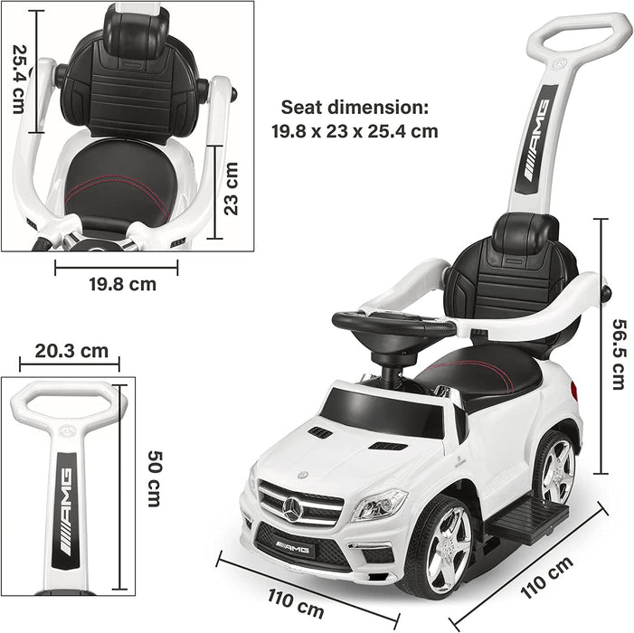 Voltz Toys Mercedes-Benz AMG GL63 4-in-1 Baby Walker with Push Bar, LED Lights and MP3 Player