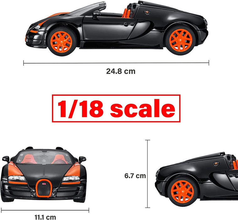 壓鑄，Rastar 1:18 比例模型 43900 - Bugatti Veyron 16.4 Grand Sport Vitesse - 黑色