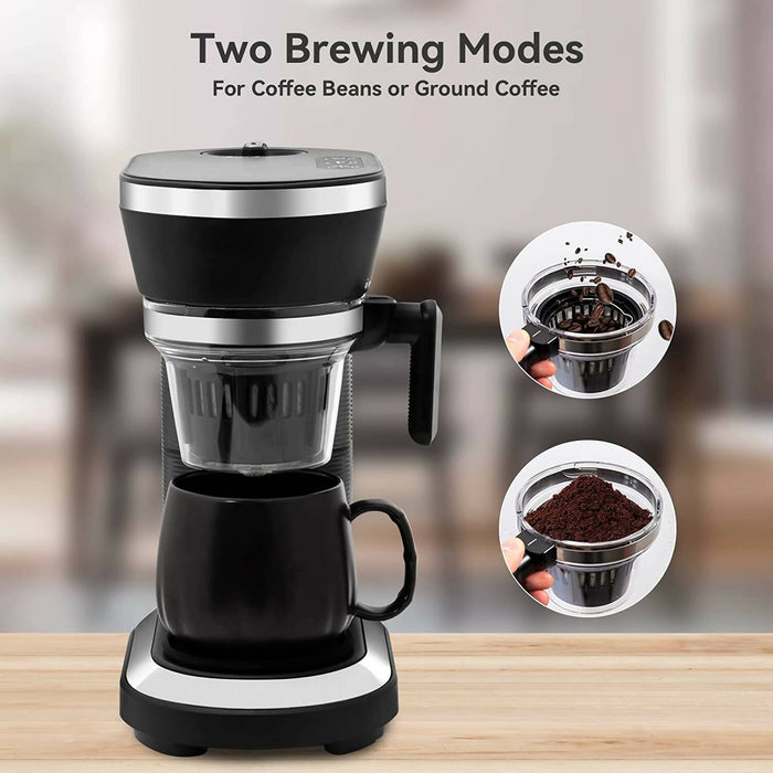 Bean to Cup Grind and Brew Coffee Maker全自动小型便捷咖啡机 研磨冲泡一体化