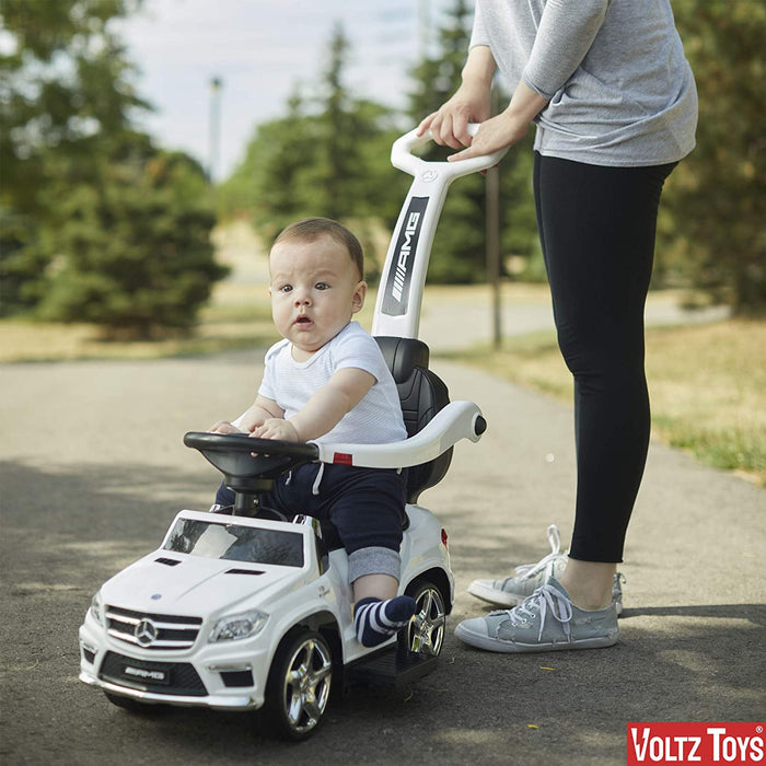 Voltz Toys 梅賽德斯-奔馳 AMG GL63 4 合 1 嬰兒學步車帶推桿、LED 燈和 MP3 播放器