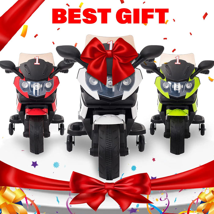 Voltz Toys 6V 兒童摩托車帶訓練輪、逼真的燈光和聲音