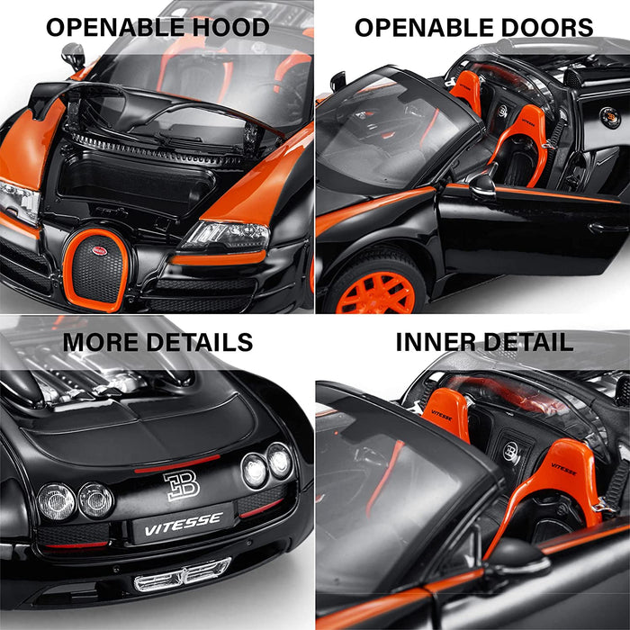 壓鑄，Rastar 1:18 比例模型 43900 - Bugatti Veyron 16.4 Grand Sport Vitesse - 黑色