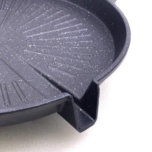 Portable Korean BBQ Stone Grill Plate Non Stick Coated Round 33cm