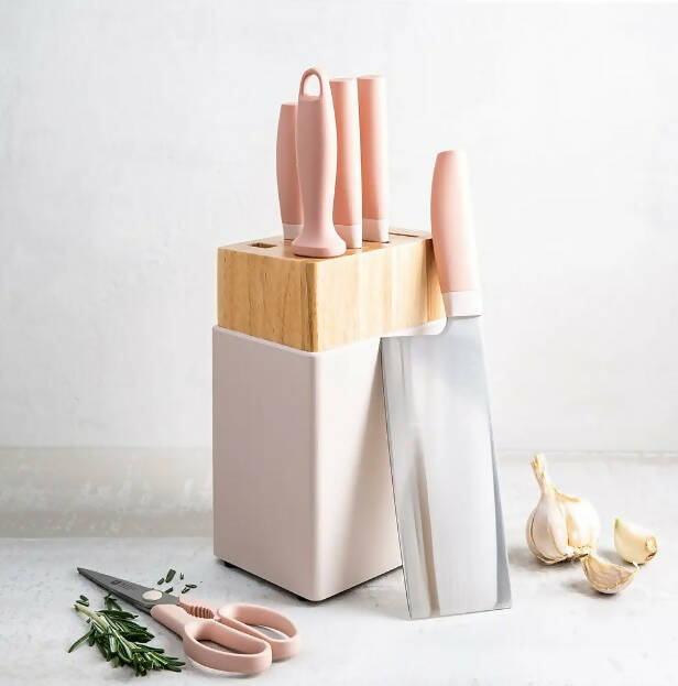 ZWILLING Now S 7 Piece Ice-Hardened Stainless Steel Knife Block Set - Pink