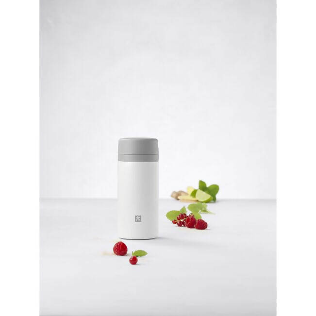 ZWILLING THERMO 39500-511 Tea and Fruit Infuser Bottle, 420 ml, white-grey