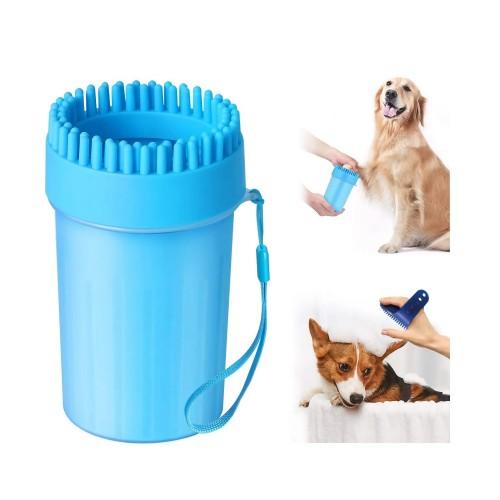 6.5 inch Dog Paw Cleaner, Portable Pet Cleaner with Cleaning Brush Cup Soft Silicone Bristles for Small to Medium Sized Dogs (Medium)