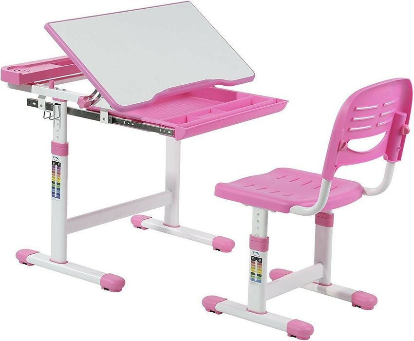 AVICENNA – 可調式兒童書桌和椅子 - 粉紅色