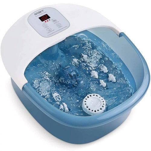 GASKY Foot Spa Massager with Heat, Bubbles, Vibration,14 Massage Rollers