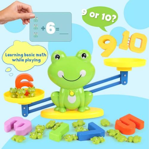 63PC 教育青蛙平衡數學遊戲， 創意計數玩具， STEM 學習兒童 3+