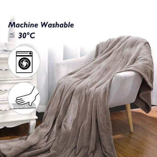 MaxKare Electric Heated Blanket 213 x 183 cm 4 Heating Levels (Brown)