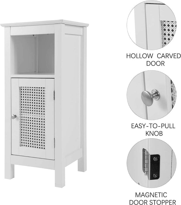 HOMEFORT Bathroom Single Door Cabinet with Adjustable Shelf (White)