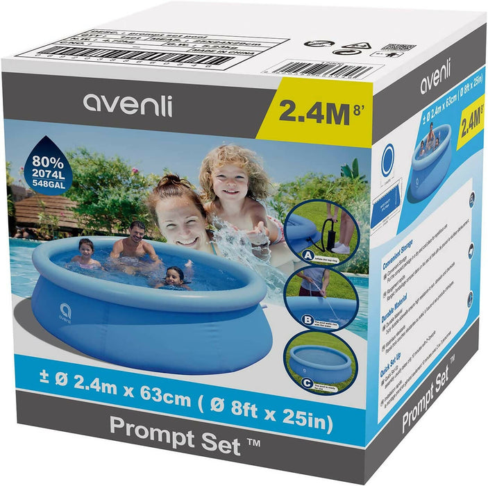 Avenli 8 英尺 x 25 英寸 2 至 3 人容量提示設置地上充氣室外後院游泳池
