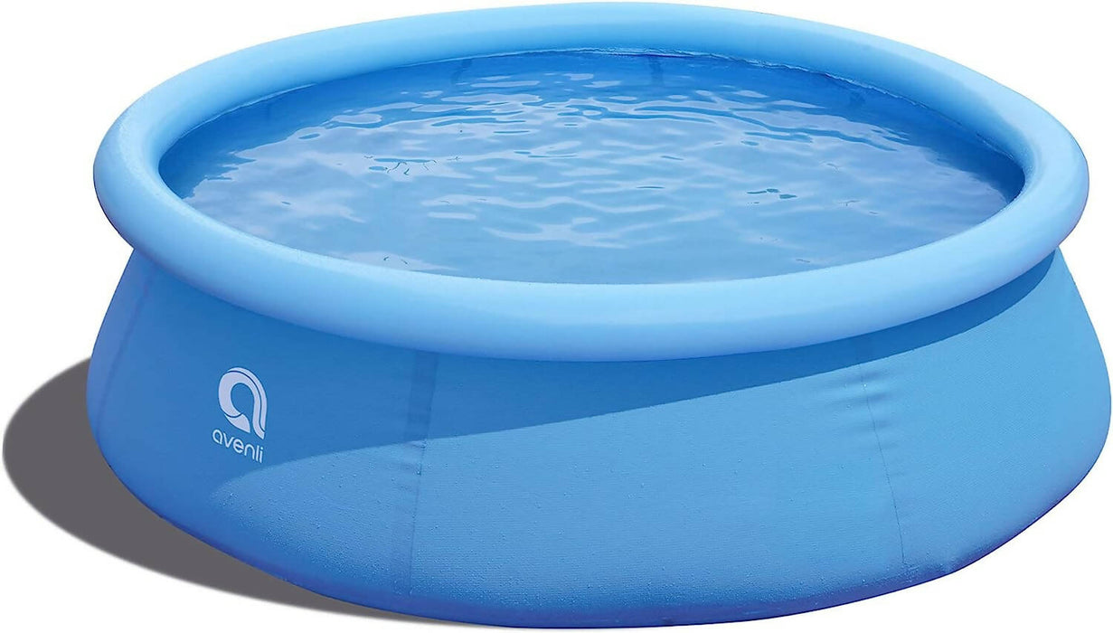 Avenli 8 Foot x 25 Inch 2 to 3 Person Capacity Prompt Set Above Ground Inflatable Outdoor Backyard Swimming Pool