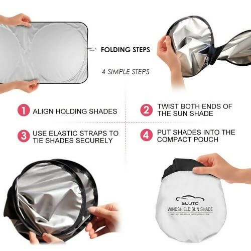 130x60cm Foldable Car Visor Cover Front Rear Block Window Windshield Sunshade Su - Foto 5