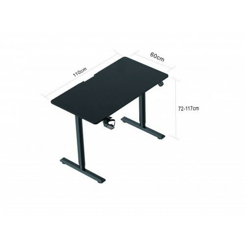 MSW 電動站立式辦公桌，110 x 60 厘米鋼製可調節高度辦公桌，快速組裝，超靜音電機 - V3-1160
