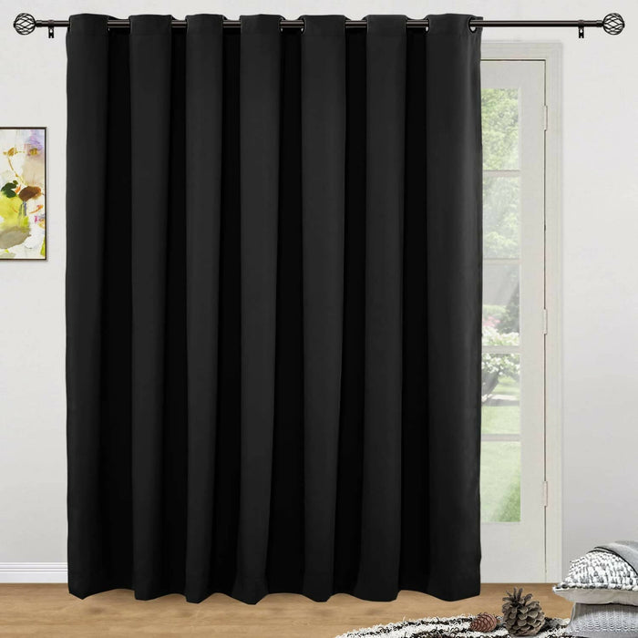 Rose Home Fashion RHF Room Divider, Total Privacy Curtain, 96" x 100", Black (One Piece)