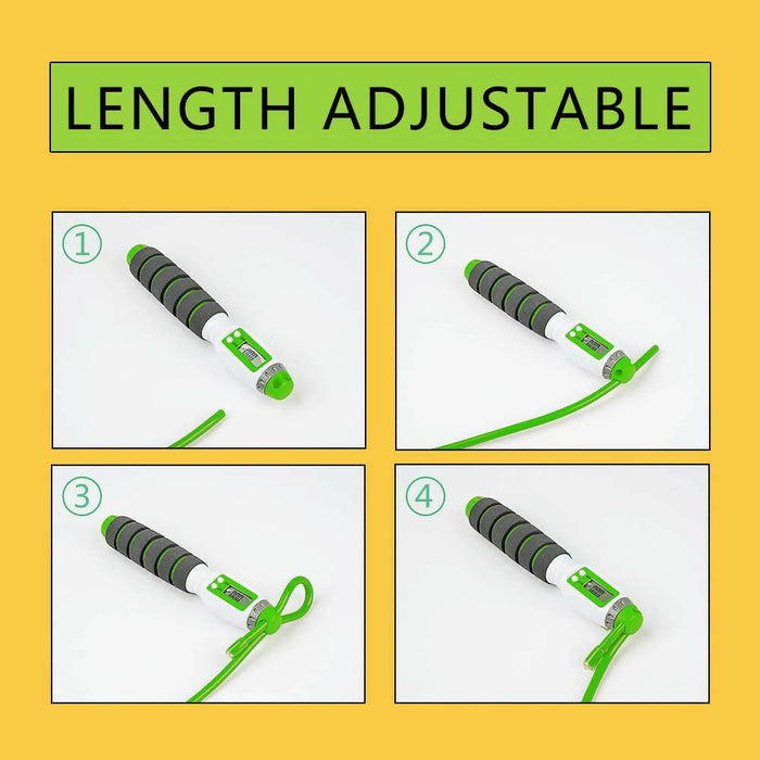 SPEED ROPE Digital Counting Cordless Jump Rope Set - Green