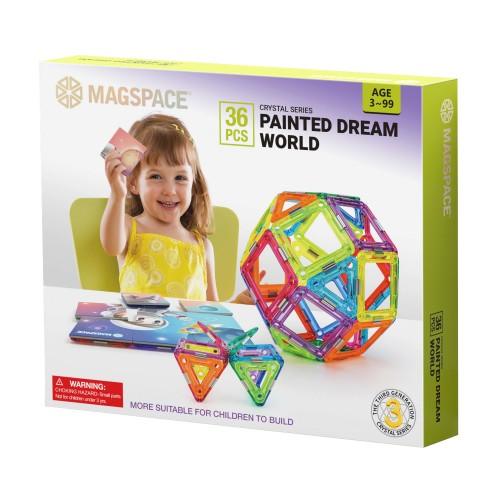MAGSPACE 36PCS 磁性積木 DIY 兒童拼搭益智玩具 - 彩繪夢幻世界
