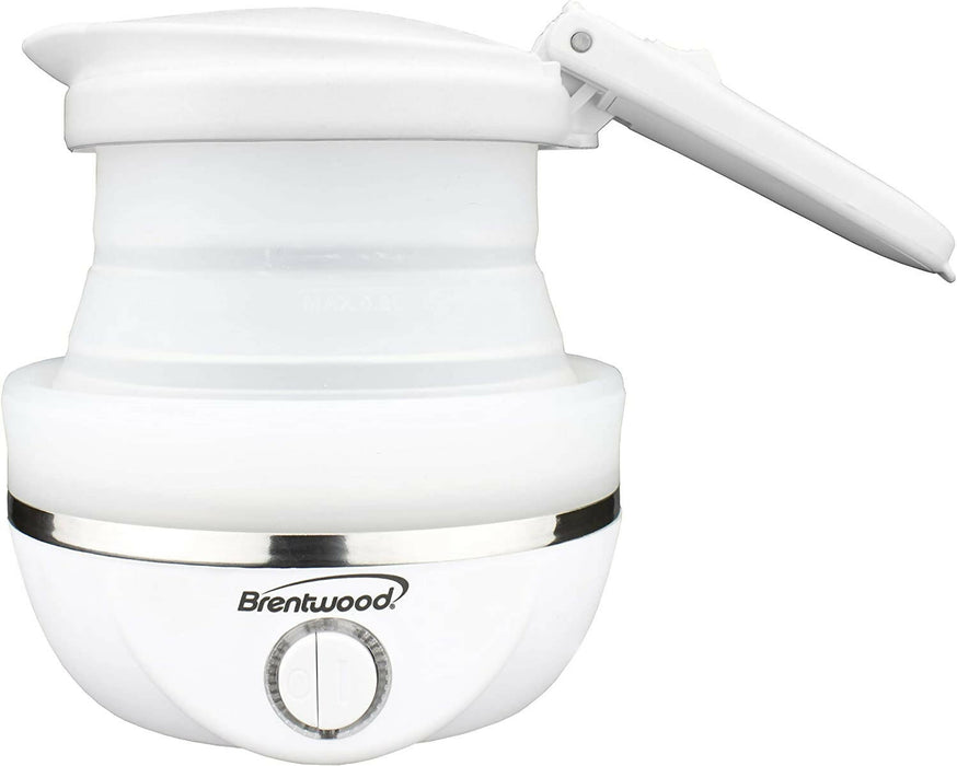 布倫特伍德 BW-KT-1508WH 雙電壓 120/220 伏可摺疊旅行水壺，0.8 升，白色