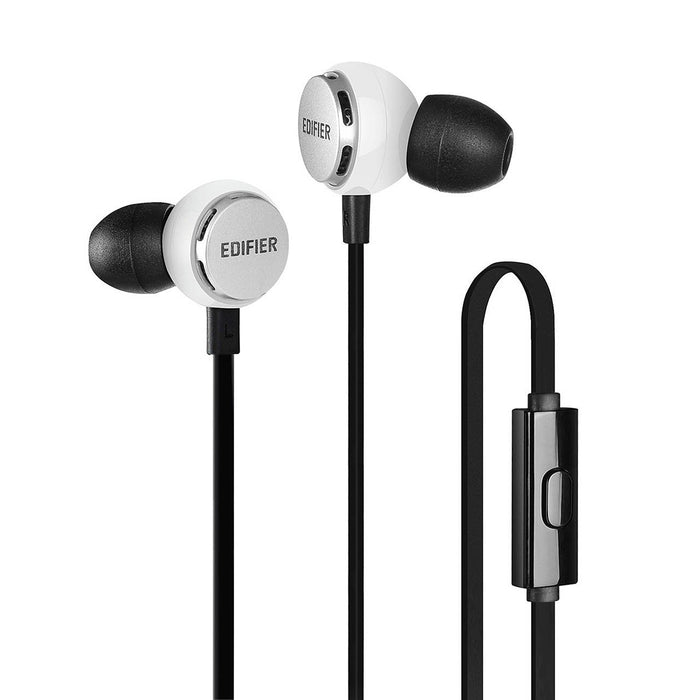 Edifier P293 入耳式電腦耳機 - 入耳式耳機 IEM 帶麥克風和線控 - 白色