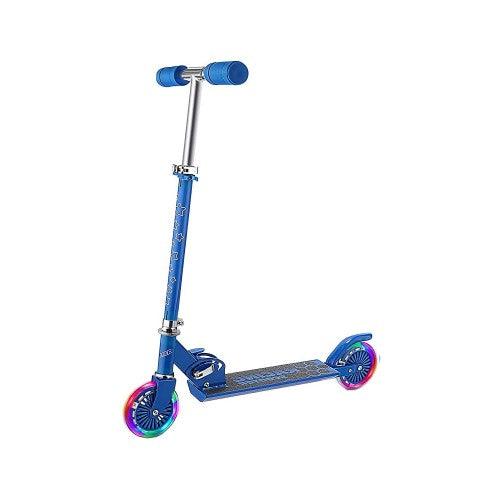可摺疊滑板車，適合兒童，高度可調，LED發光輪
