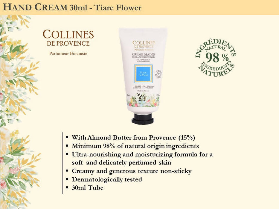 法國 天然護膚 禮盒裝 - 香氛沐浴露 200ml + 護手霜 30ml (提亞雷花) Shower Gel + Hand Cream Gift Pack (Tiare Flower)