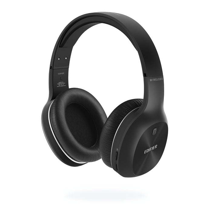 Edifier W800BT Plus 無線藍牙頭戴式耳機，立體聲耳機內置麥克風深低音，55 小時播放時間，藍牙 5.1 耳機，CVC 8.0 降噪語音通話（黑色）