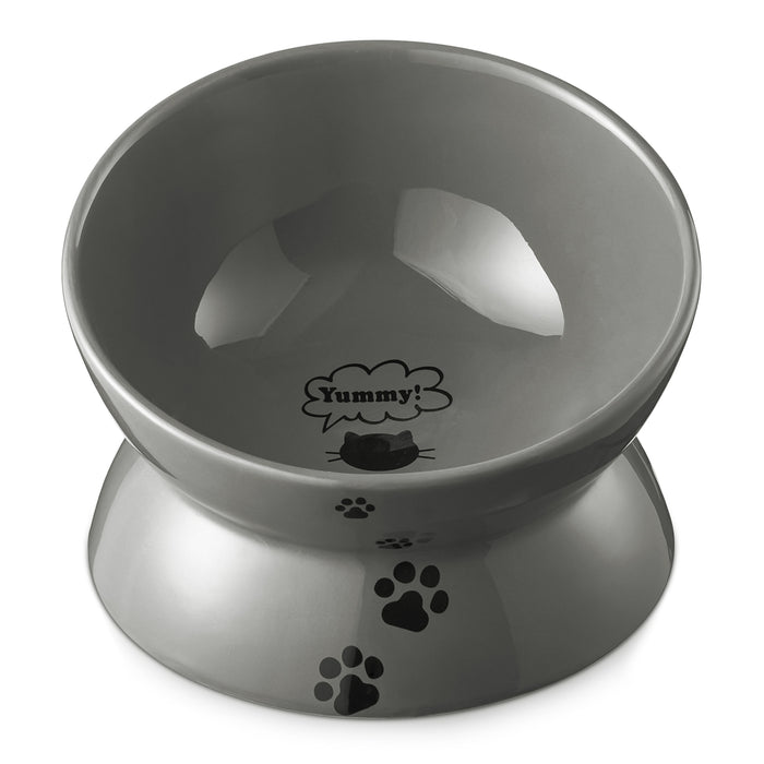斜口高脚猫碗宠物碗食盆灰色 易清洁/防滑Cat bowl ,grey