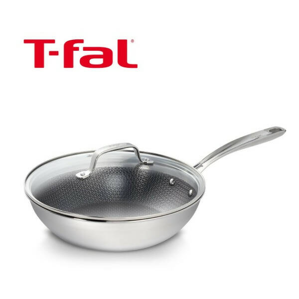 T-fal Hybrid Mesh 28cm Stainless Steel Wok with Lid (E5161674)