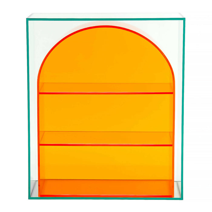 Ventray Home Acrylic Arched Multi-Layer Storage Shelf (Orange)