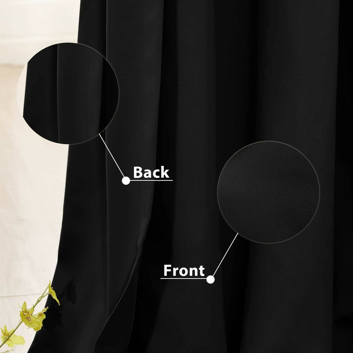 Rose Home 時尚 RHF 房間隔間，完全隱私窗簾，96 英寸 x 100 英寸，黑色（一件）