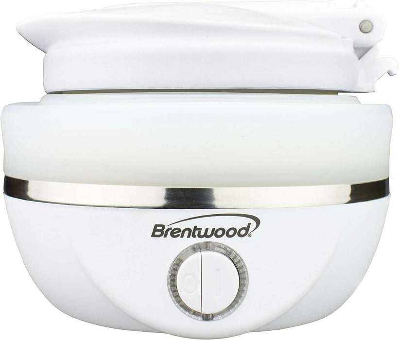 布倫特伍德 BW-KT-1508WH 雙電壓 120/220 伏可摺疊旅行水壺，0.8 升，白色