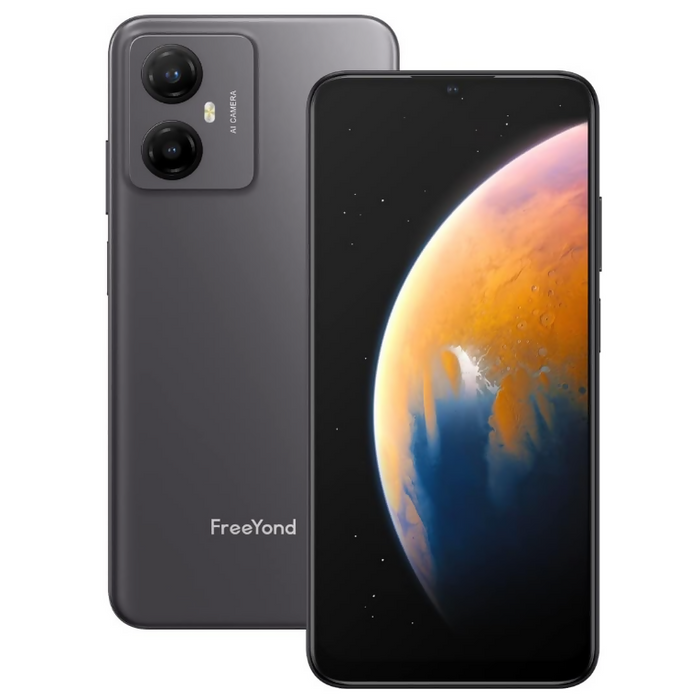 FreeYond F9 智能手機，6.52 吋顯示屏，64GB/128GB-黑色-無鎖版