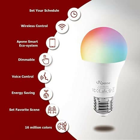 Apone Smart RGB 900 Lumen LED Bulbs - 4 Pack