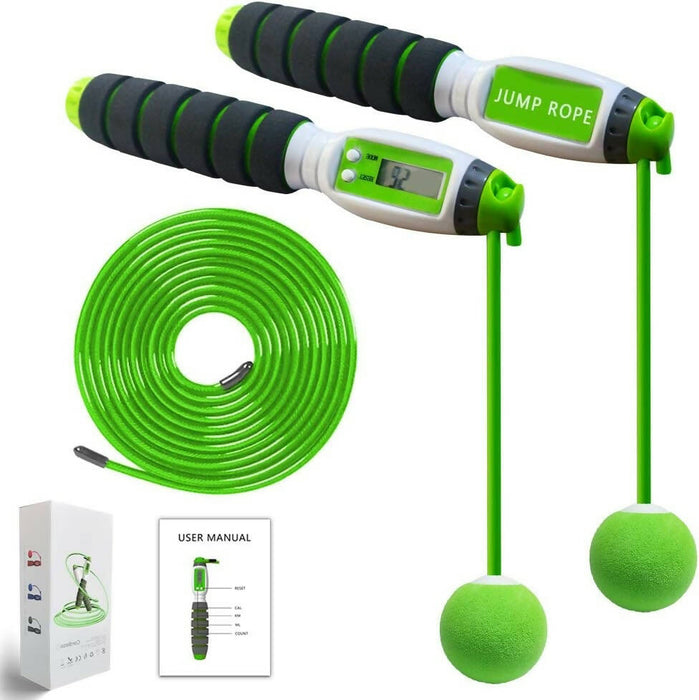 Speed Jump Rope Set SPEED ROPE Digital Counting Cordless Jump Rope Set - Green — singclub